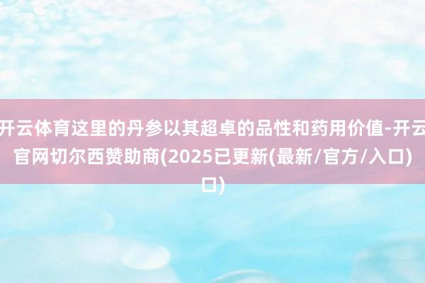 开云体育这里的丹参以其超卓的品性和药用价值-开云官网切尔西赞助商(2025已更新(最新/官方/入口)