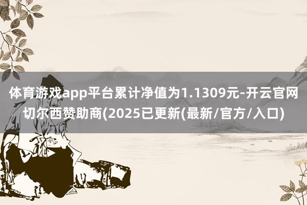 体育游戏app平台累计净值为1.1309元-开云官网切尔西赞助商(2025已更新(最新/官方/入口)