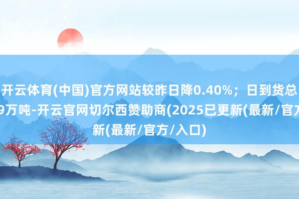 开云体育(中国)官方网站较昨日降0.40%;日到货总量56.29万吨-开云官网切尔西赞助商(2025已更新(最新/官方/入口)