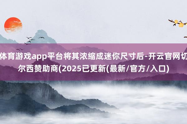 体育游戏app平台将其浓缩成迷你尺寸后-开云官网切尔西赞助商(2025已更新(最新/官方/入口)